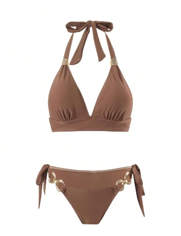 Costum de baie SHEIN, maro Maro