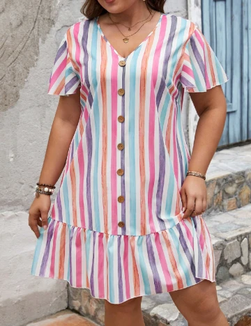 Rochie scurta SHEIN CURVE, mix culori