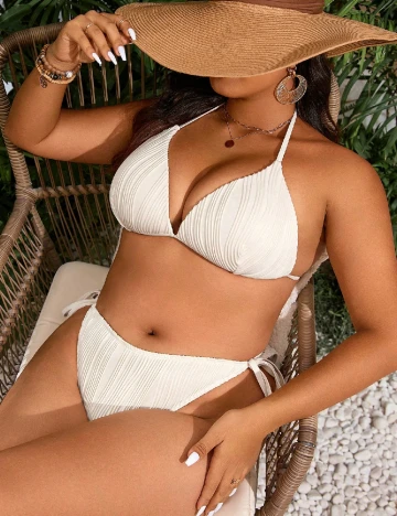 Costum de baie SHEIN CURVE, ecru