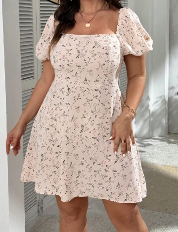 Rochie scurta SHEIN CURVE, roz pal