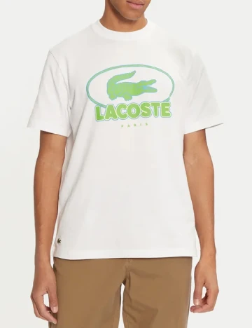Tricou Lacoste, alb Alb