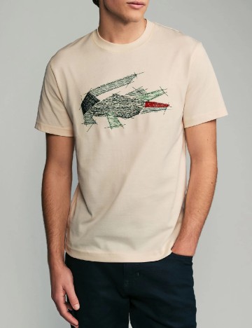 
						Tricou Lacoste, crem