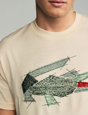 Tricou Lacoste, crem