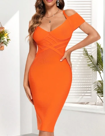 Rochie scurta SHEIN, portocaliu