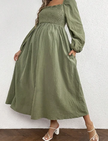 Rochie lunga SHEIN Maternity, verde Verde