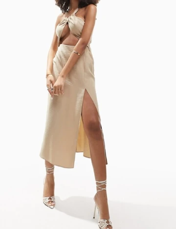 Rochie medie ASOS, crem