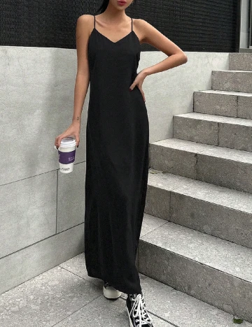 Rochie lunga Dazy, negru Negru