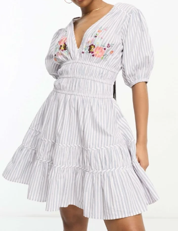Rochie scurta ASOS, alb/mov