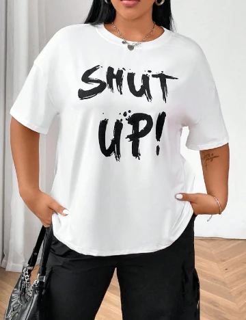Tricou SHEIN CURVE, alb Alb