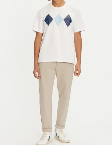 Tricou Lacoste, alb Alb