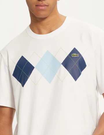 Tricou Lacoste, alb Alb