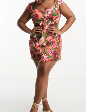 Rochie scurta ASOS Curve, floral print Floral print