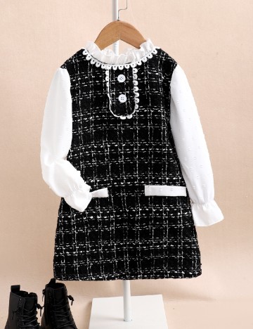 
						Rochie Shein Kids, alb/negru
