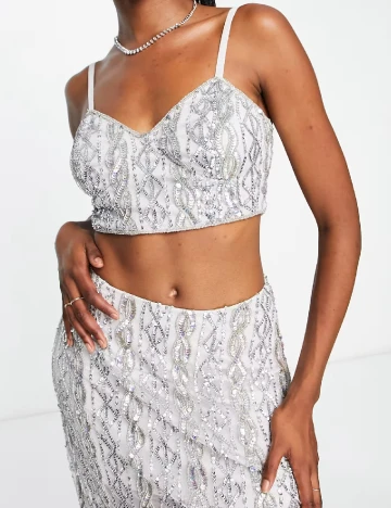 Fusta Miss Selfridge, argintiu