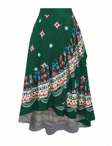 Fusta SHEIN CURVE, verde Verde