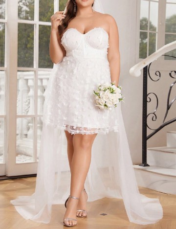 
						Rochie scurta SHEIN CURVE, alb