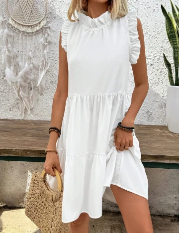 Rochie scurta SHEIN, alb Alb