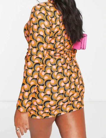Rochie scurta Wednesday sgirl Curve, mix culori