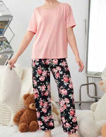 Pijama Shein Kids, roz/negru
