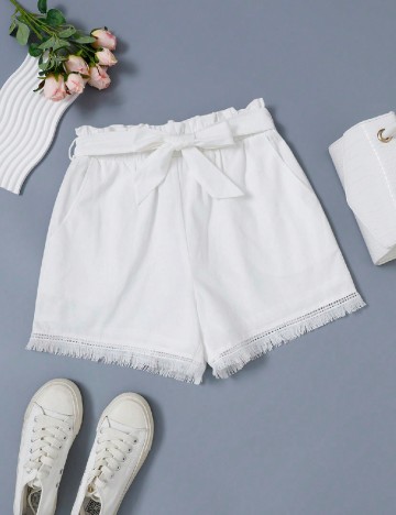 
						Pantaloni scurti Shein Kids, alb