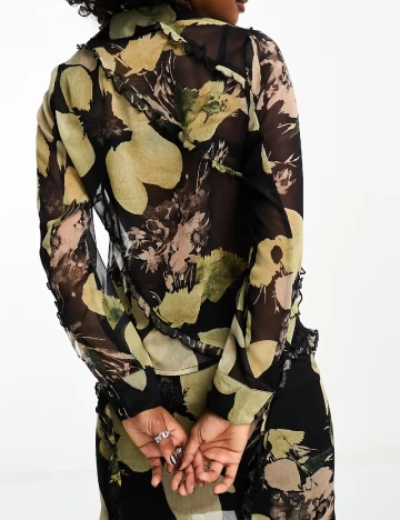 Camasa ASOS, negru/verde Negru
