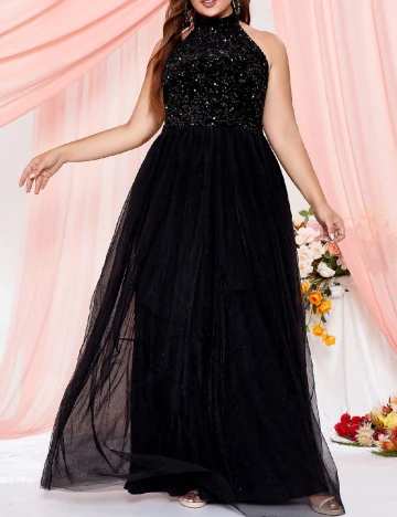 Rochie lunga SHEIN CURVE, negru Negru