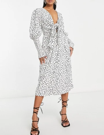 Rochie medie Collective The Label, alb Alb