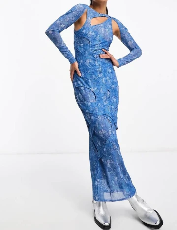 Rochie lunga Annorlunda, albastru Albastru