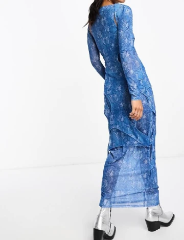 Rochie lunga Annorlunda, albastru Albastru