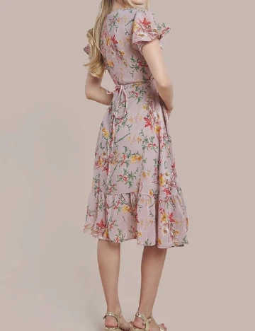 Rochie medie Goddiva, roz pudra Roz