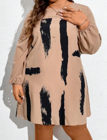 Rochie scurta SHEIN CURVE, maro/negru Maro