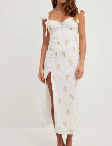 Rochie medie NA-KD, alb Alb