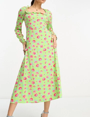Rochie medie Vila, verde