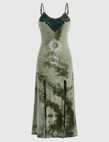 Rochie lunga Romwe, verde