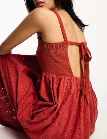 Rochie medie ASOS, caramiziu Rosu