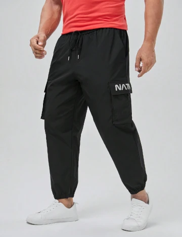 Pantaloni SHEIN Plus Size Men, negru