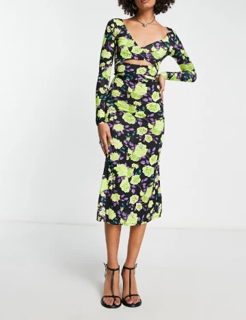 Rochie medie ASOS, floral print