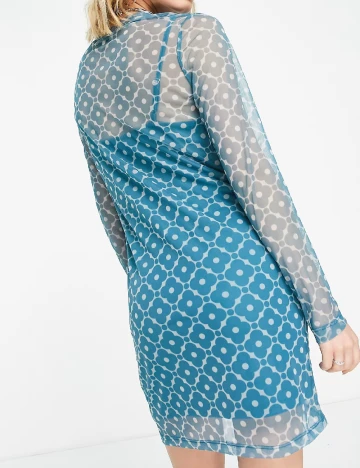 Rochie scurta Bolongaro Trevor, turcoaz Albastru