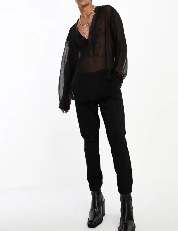 Camasa ASOS, negru Negru