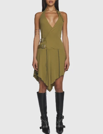 Rochie scurta The Ragged Priest, verde Verde
