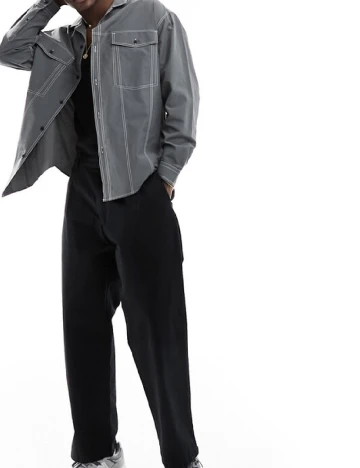 Camasa Oversize ASOS, gri Gri