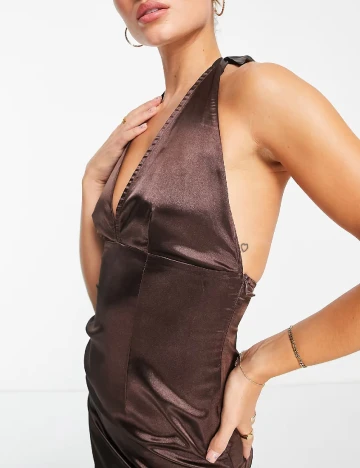 Rochie scurta Urban Threads, maro Maro