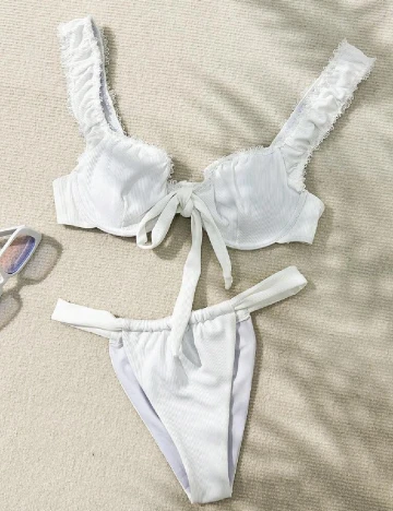 Costum de baie SHEIN, alb Alb