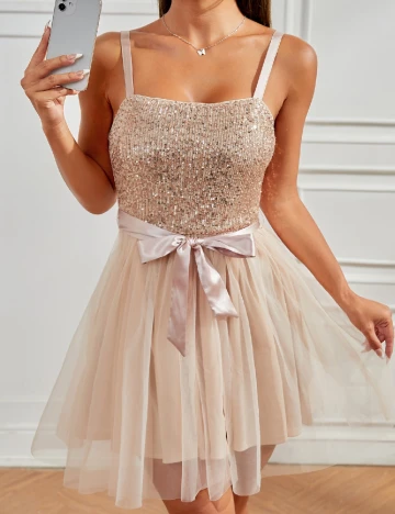 Rochie scurta SHEIN, crem