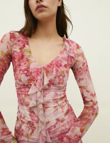 Rochie scurta Stradivarius, roz Roz