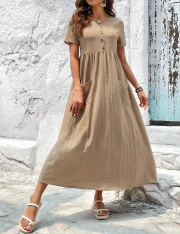 Rochie lunga Emery Rose, maro Maro