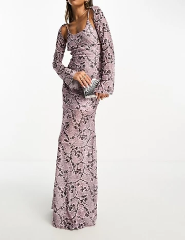 Rochie lunga Annorlunda, roz Roz