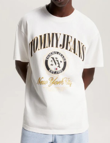 Tricou Tommy Jeans, ecru