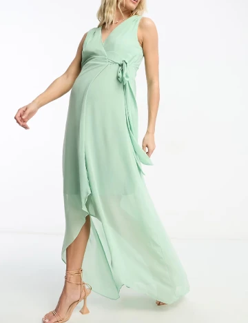 Rochie lunga TFNC London Maternity, verde Verde