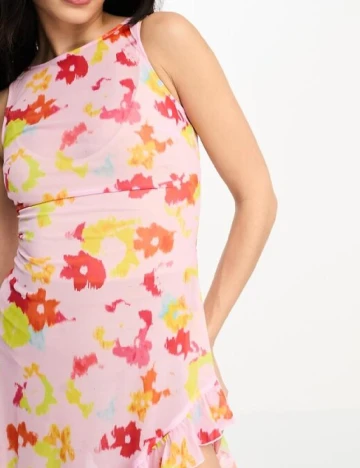 Rochie medie Annorlunda, roz Roz